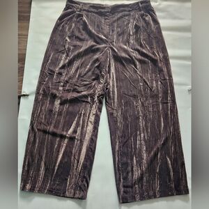 NWT The Drop Lucia Wide Leg Java Velvet Trousers Size XXL Vertical Print Pattern